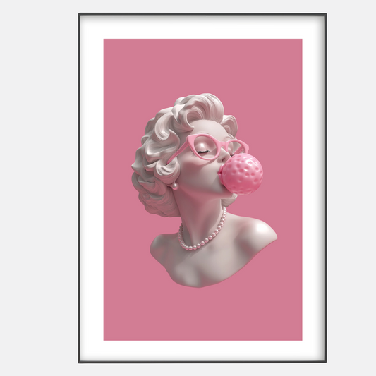Blowing Bubblegum Pink Print - Gina Ellen Wall Art