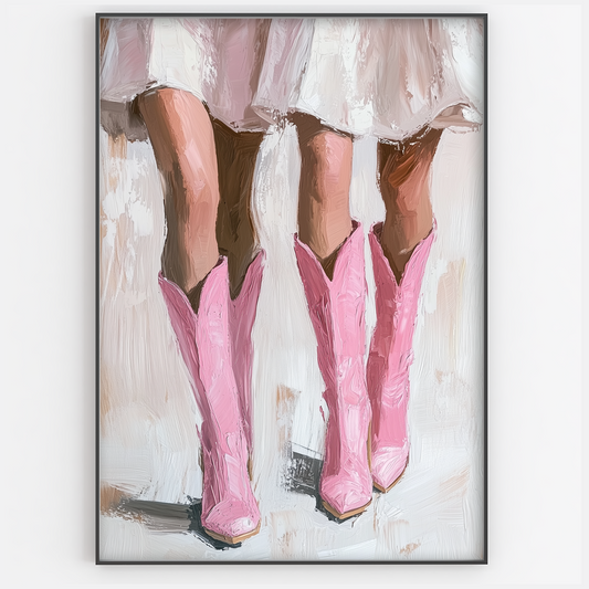 Pink Cowboy Boots Acrylic Print - Gina Ellen Wall Art