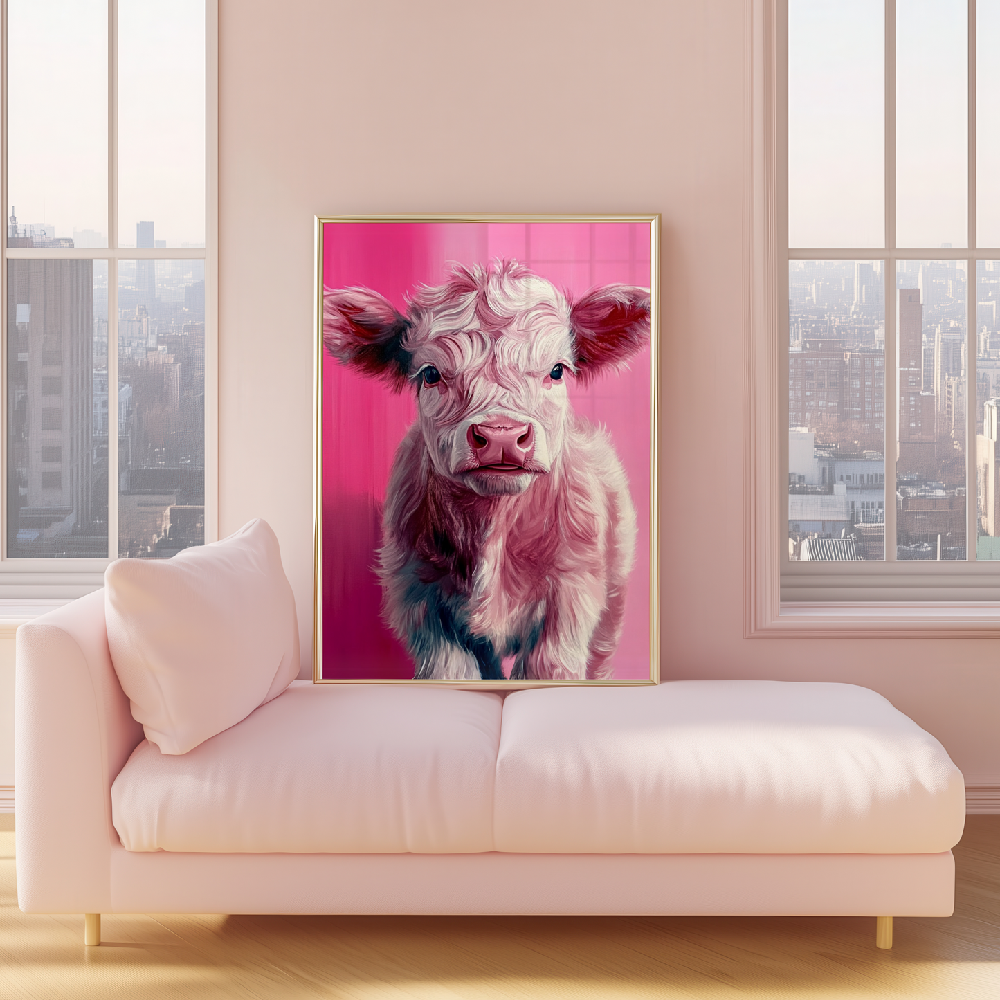 Pink Highland Cow Print - Gina Ellen Wall Art