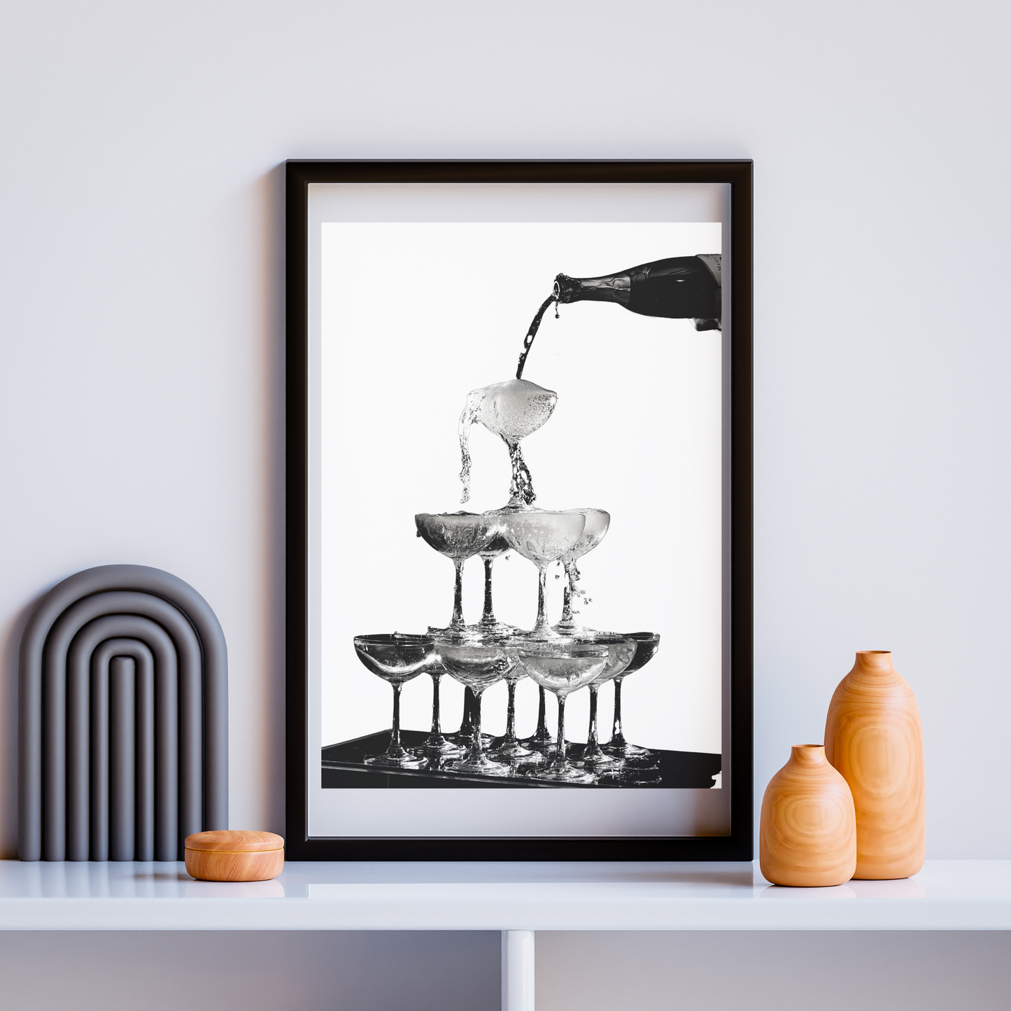 Poured Champagne Fountain Art Print - Gina Ellen Wall Art