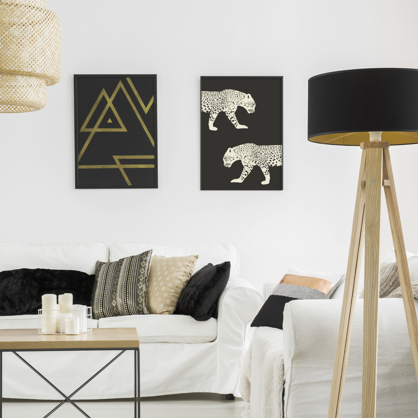 Modern Brown & Cream Cheetahs Print - Gina Ellen Wall Art