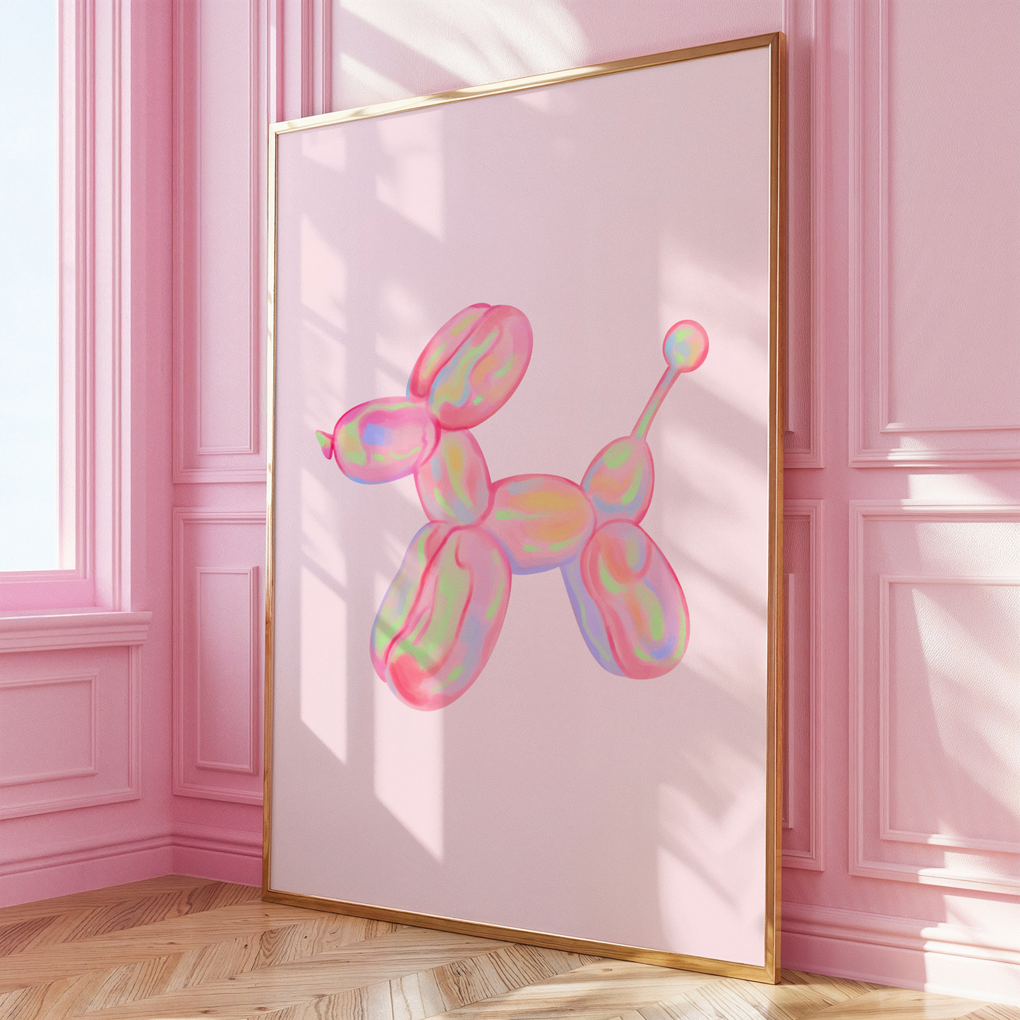 Pink Pastels Balloon Dog Print - Gina Ellen Wall Art