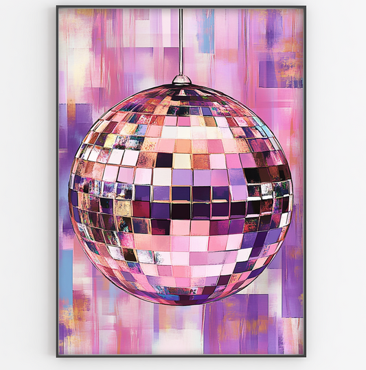 Purple Disco Ball Print - Gina Ellen Wall Art