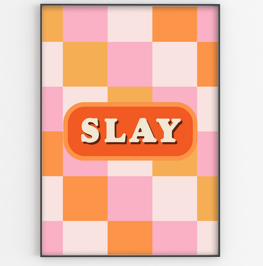 Slay Chequered Print - Gina Ellen Wall Art