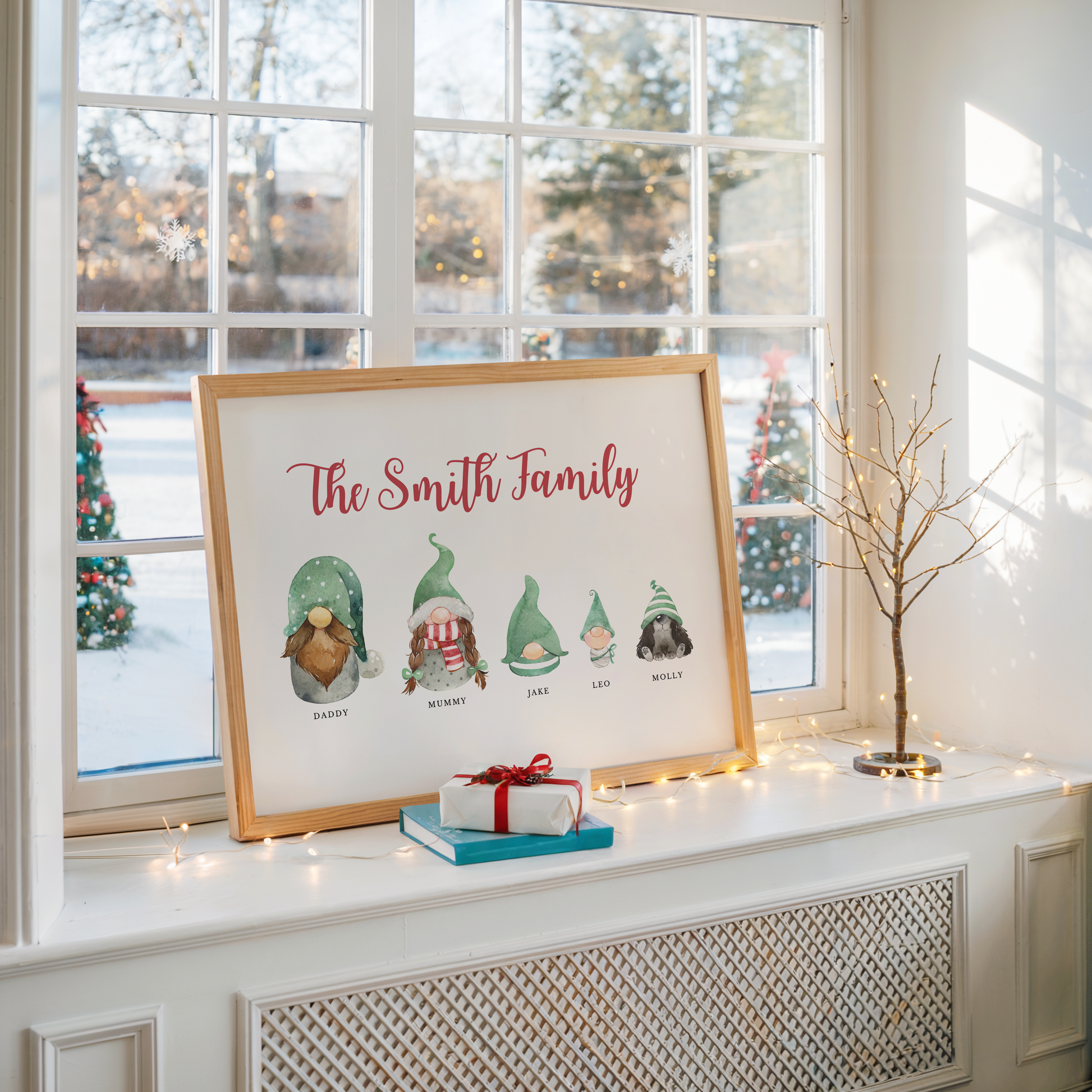 Personalised Christmas Gnome Family Print - Gina Ellen Wall Art