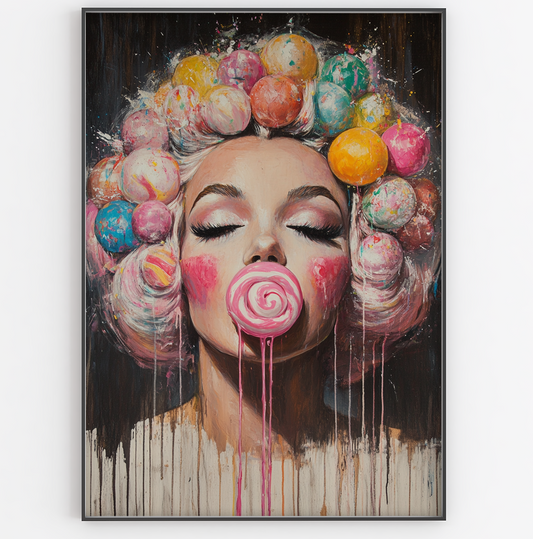 Pink Candy Girl Print - Gina Ellen Wall Art