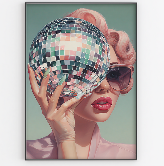 Disco Ball Girl Print - Gina Ellen Wall Art