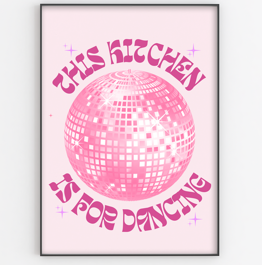 This Kitchen Is For Dancing Disco Ball Print - Gina Ellen Wall Art
