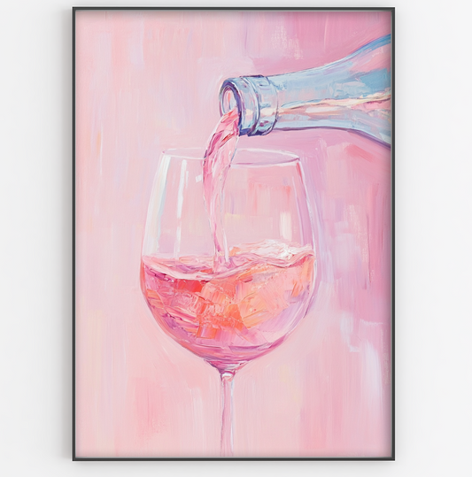 Pink Wine Pour Print - Gina Ellen Wall Art