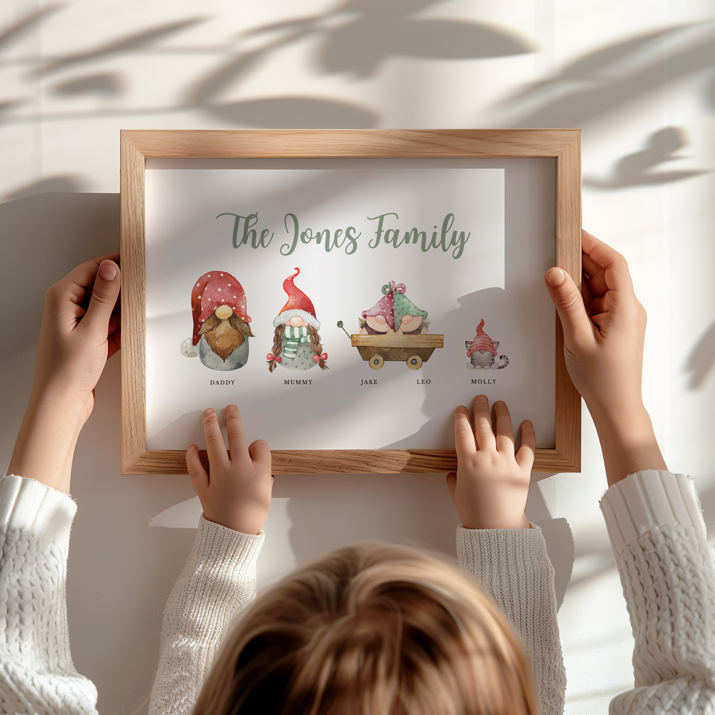 Personalised Christmas Gnome Family Print - Gina Ellen Wall Art