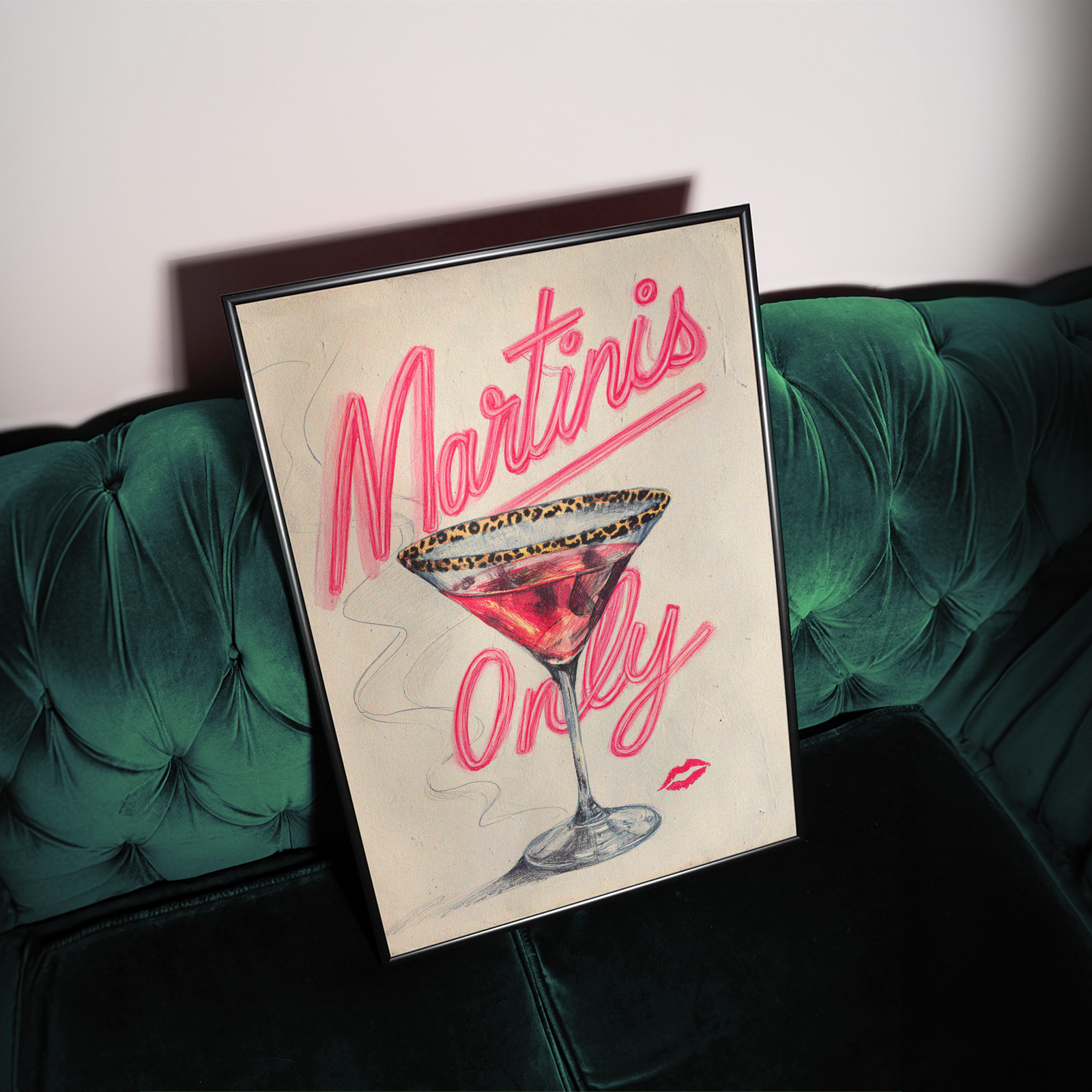 Martinis Only Cocktail Print - Gina Ellen Wall Art