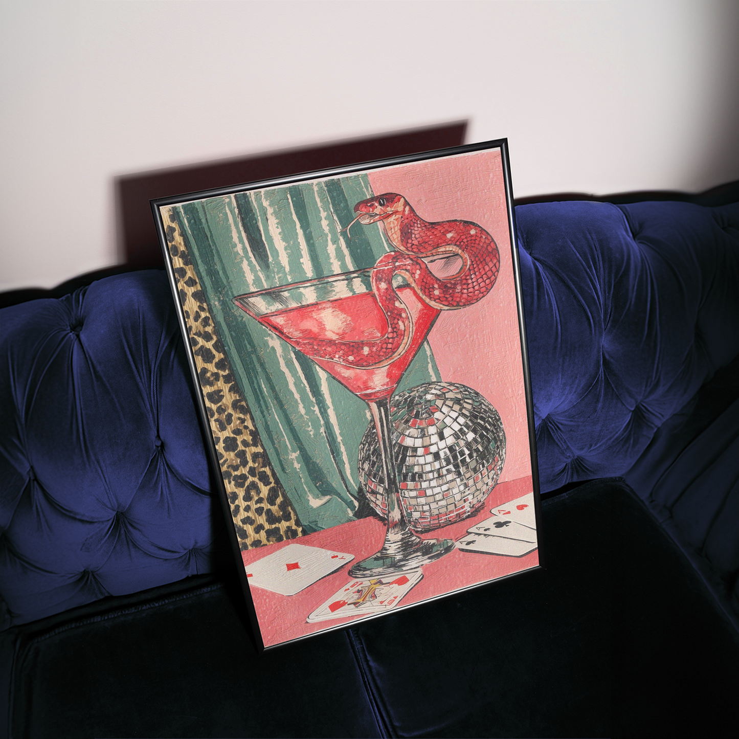 Red Snake Cocktail Print - Gina Ellen Wall Art
